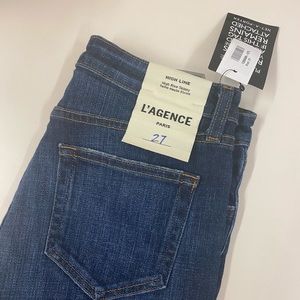 L’AGENCE High Line Cropped Distressed Jean